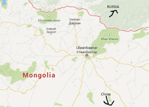 Close up of Mongolia. See Erdenet? That's home sweet future home!